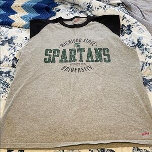 Soffe Gray and Black Michigan State Spartans Tee